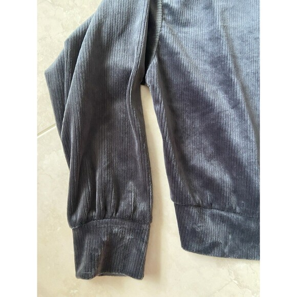 Hippie Rose Long Sleeve Crop Velour Women’s Sz XL Pullover Sweater Dark Silver - Picture 4 of 14